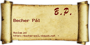 Becher Pál névjegykártya